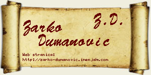 Žarko Dumanović vizit kartica